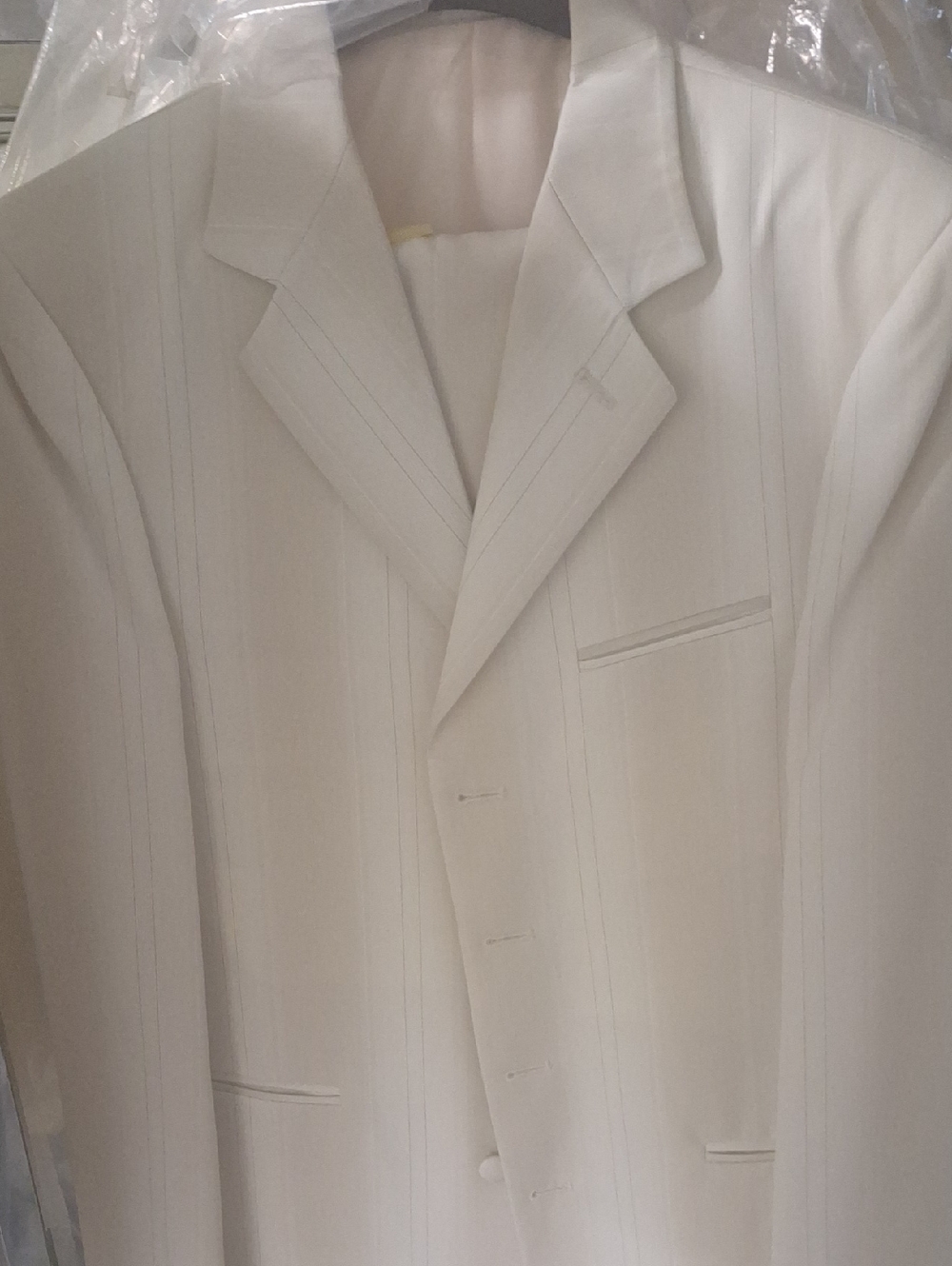 Boys Cream Pinstripe Blazer